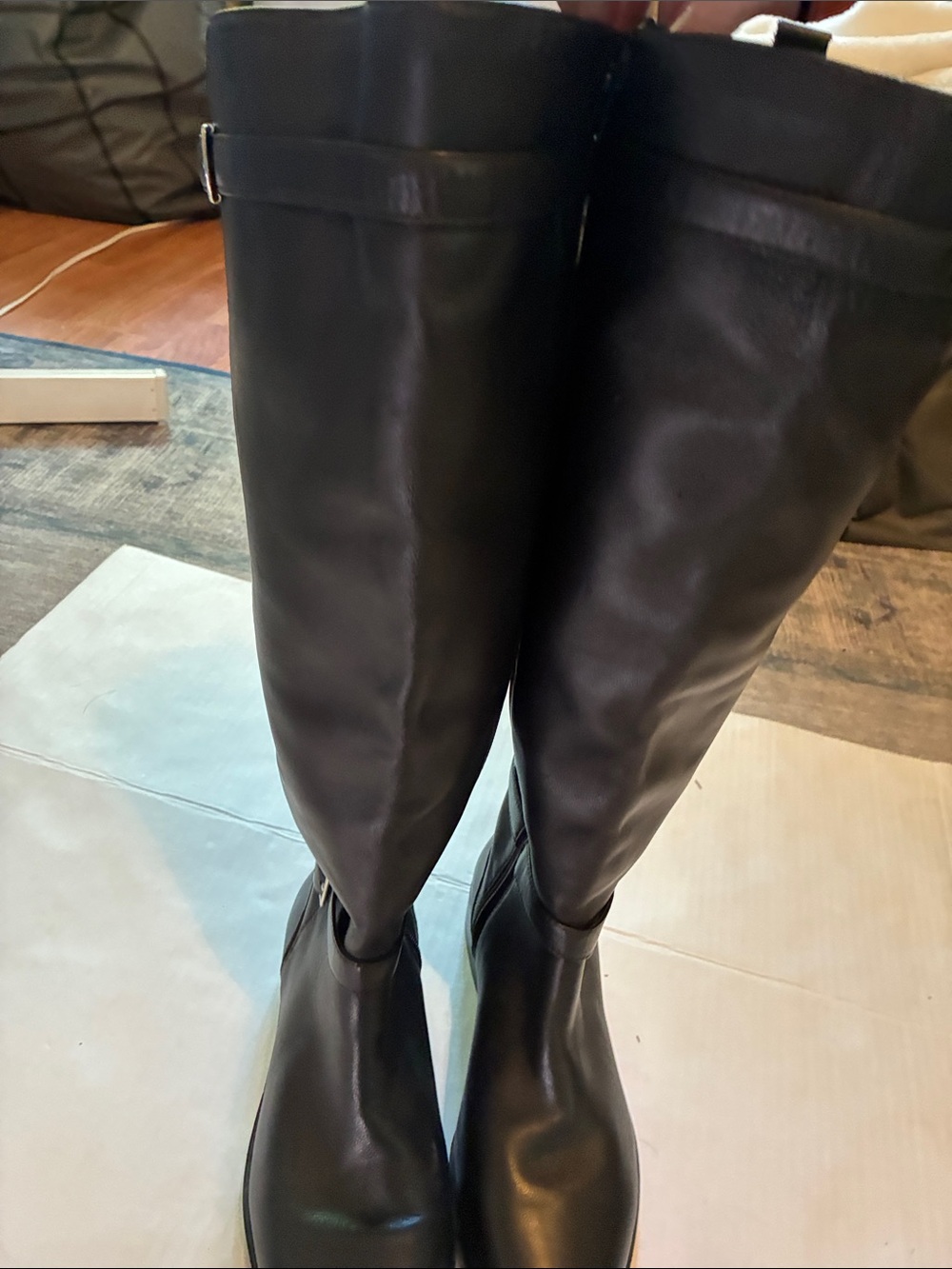 Ann Taylor Black Over-the-Knee Leather Boots